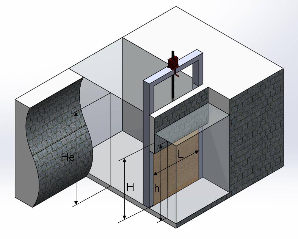 Vanne noyée en amont et en aval